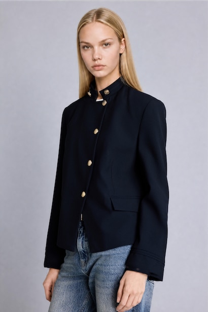 Regular Fit тік жағалы блейзер куртка