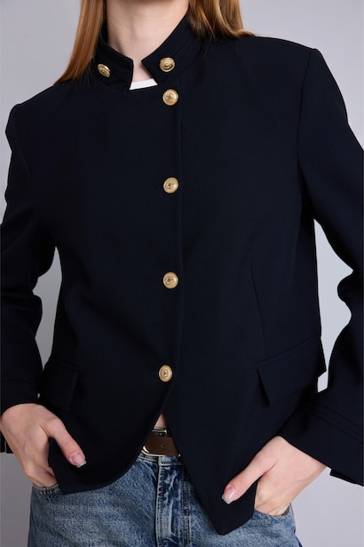 Regular Fit тік жағалы блейзер куртка