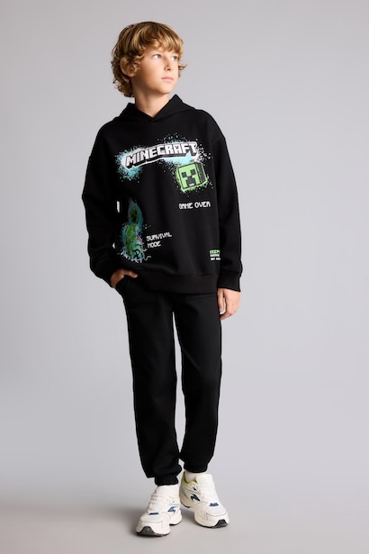 Regular Fit Minecraft Licensed Hooded Sweatshirt