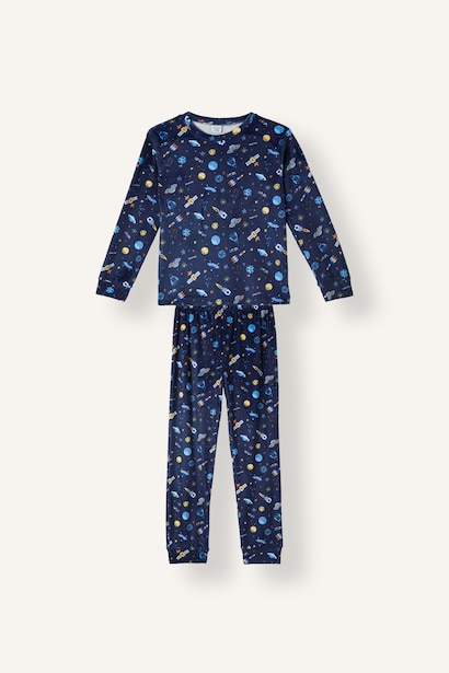2'li Pijama Takım Uzay Baskılı Erkek Çocuk