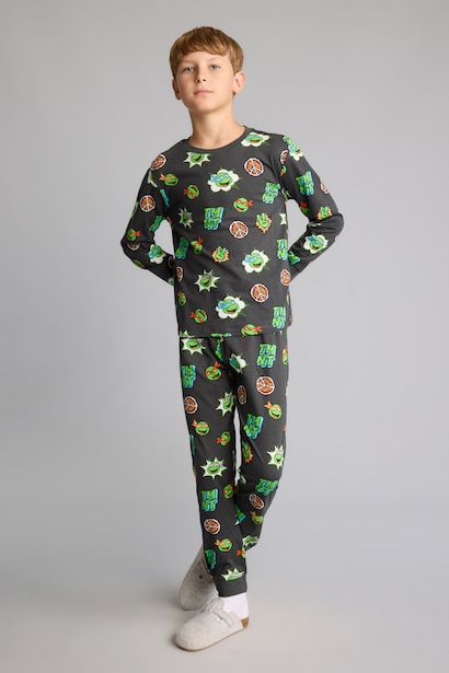 %100 Pamuk 2'li Pijama Takımı Ninja Turtles Erkek Çocuk