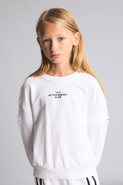 Relax Fit Slogan Crew Neck Sweatshirt