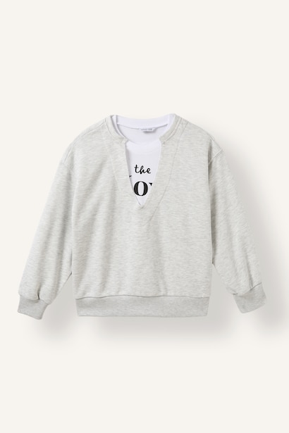 Relax Fit Uzun Kollu Sweatshirt Kız Çocuk