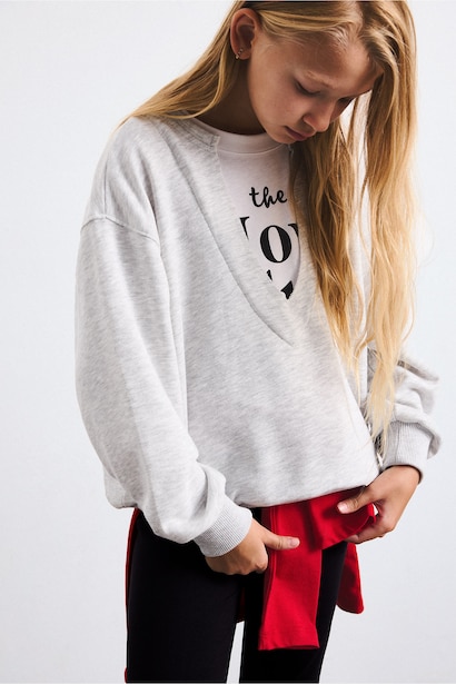 Relax Fit Uzun Kollu Sweatshirt Kız Çocuk