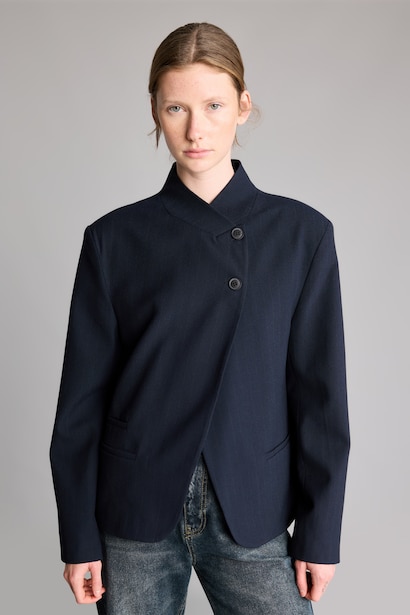 Boxy Fit Dik Yaka Blazer