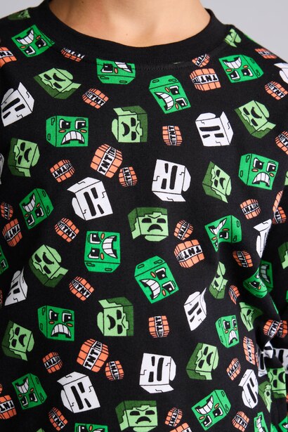Man 2 piece Regular Fit Minecraft Licensed Elastic Band Knitted Pyjamas