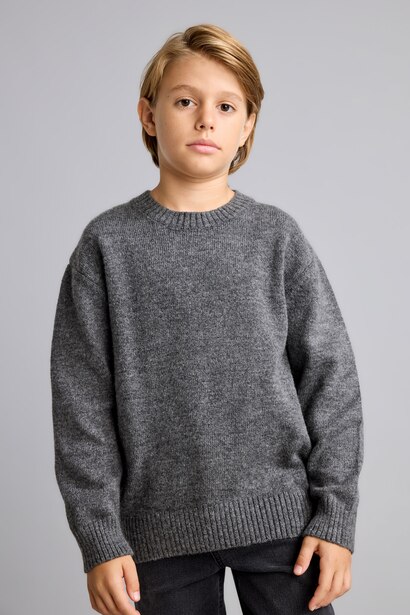 Oversize Triko Basic Kazak Erkek Çocuk