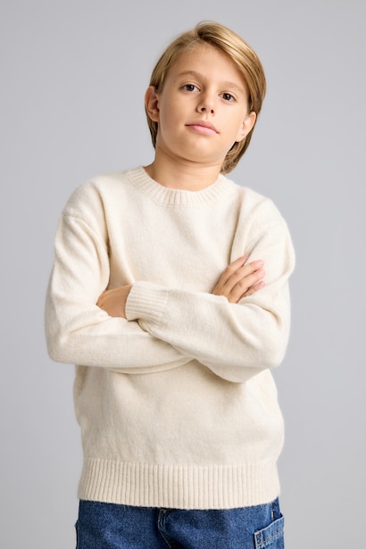 Oversize Triko Basic Kazak Erkek Çocuk