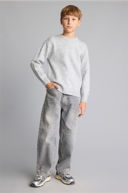 Oversize Triko Basic Kazak Erkek Çocuk