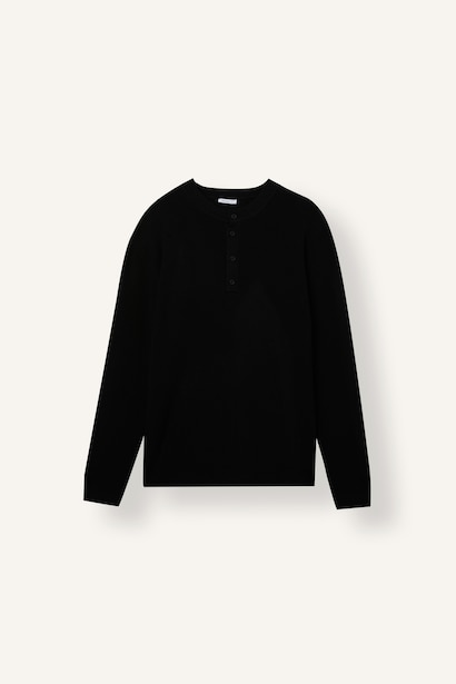 Standart Fit Henley Yaka Triko Basic Kazak