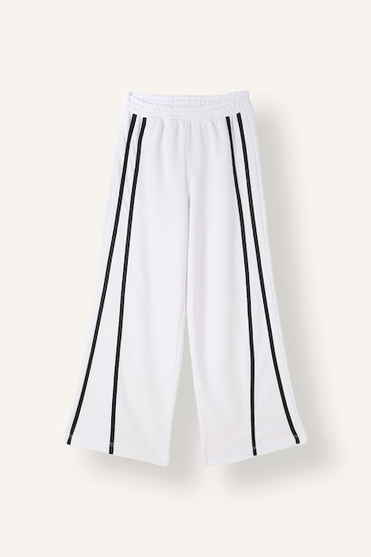 Woman Wide Leg Elastic Band Trousers