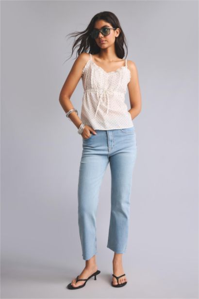 Regular Fit Kolsuz Vual Baskılı Bluz