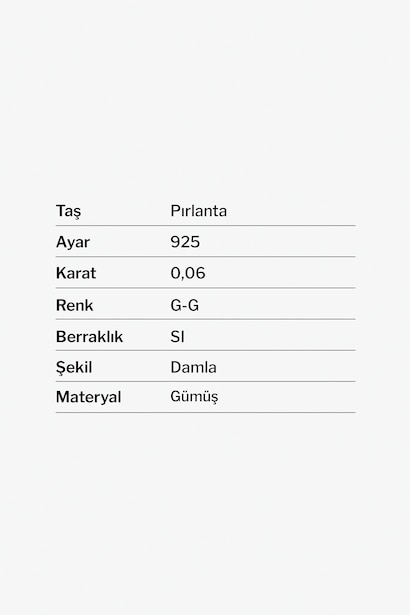 0,06 Karat Damla Pırlanta Küpe
