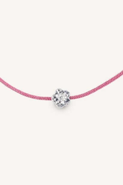 0,03 Karat Pembe İpli Pırlanta Bileklik