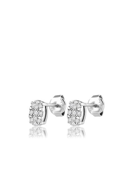 0,12 Karat Oval Pırlanta Küpe