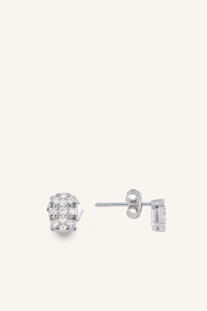0,12 Karat Oval Pırlanta Küpe