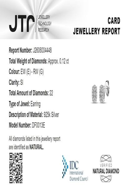 0,12 Karat Oval Pırlanta Küpe