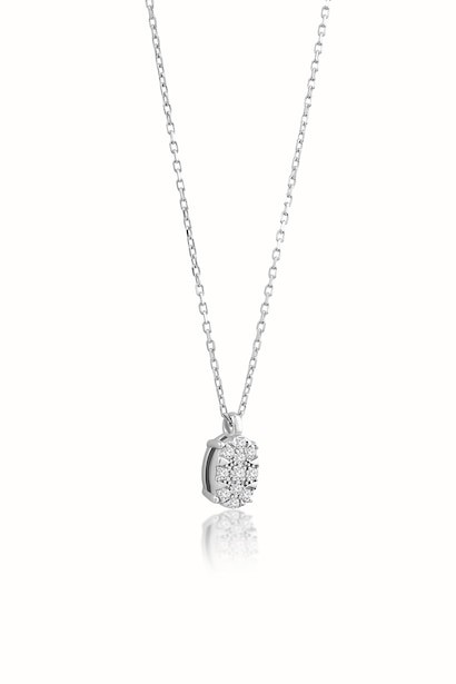 0,06 Karat Oval Pırlanta Kolye
