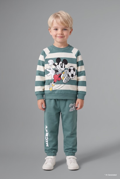 2'li Eşofman Takımı Mickey Baskılı Erkek Bebek