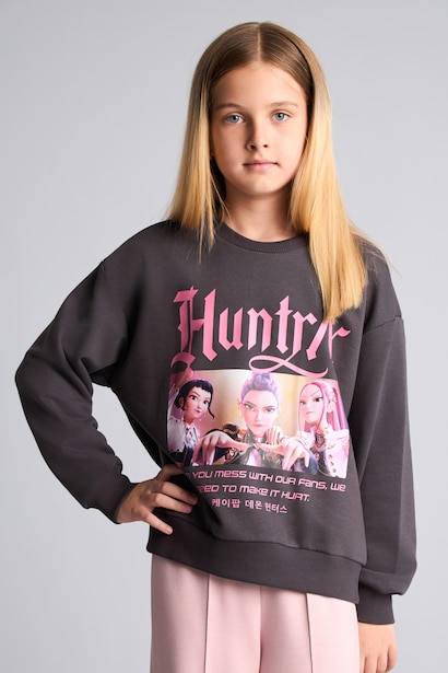 Kpop - Demon Hunters Relaxed Fit Sweatshirt Kız Çocuk