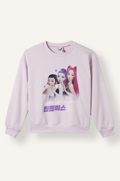 Demon Hunters Baskılı Sweatshirt Kız Çocuk