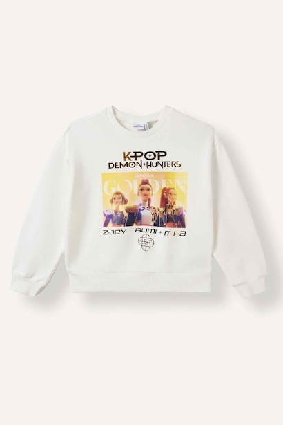 Kpop Demon Hunters Baskılı Sweatshirt Kız Çocuk