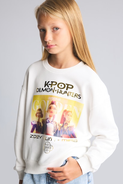 Sweatshirt imprimé Kpop - Demon Hunters à col rond pour fille Coupe décontractée