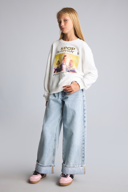 Sweatshirt imprimé Kpop - Demon Hunters à col rond pour fille Coupe décontractée