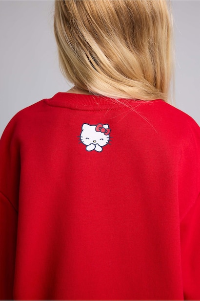 Hello Kitty Baskılı Relax Fit Sweatshirt Kız Çocuk