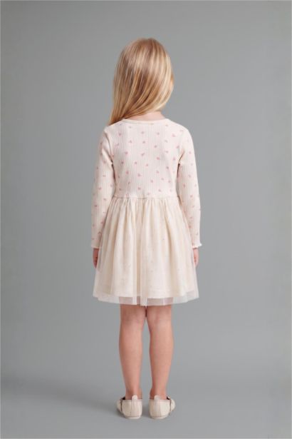 Embroidered Long Sleeve Knitted Dress