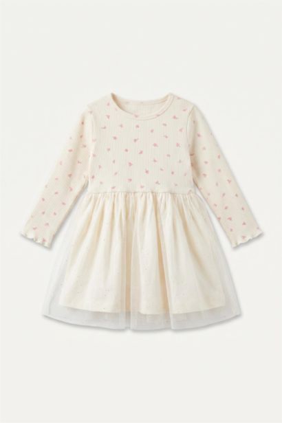 Embroidered Long Sleeve Knitted Dress