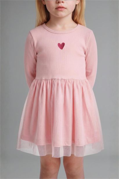 Embroidered Long Sleeve Knitted Dress