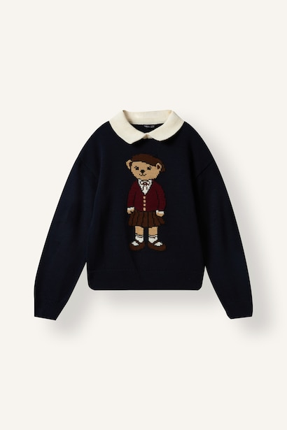 Girl Regular Fit Animal Crew Neck Pullover