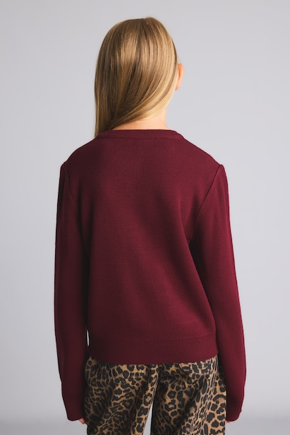 Woman Relax Fit Crew Neck Cardigan