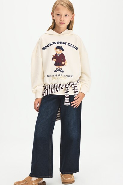 Oversize Fit Animal Hooded Sweatshirt