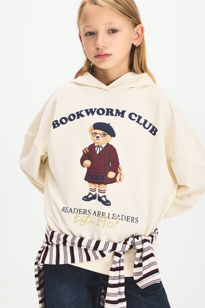 Oversize Fit Animal Hooded Sweatshirt