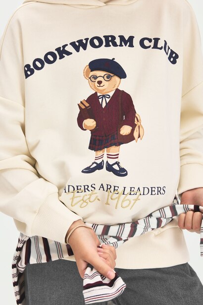 Oversize Fit Animal Hooded Sweatshirt