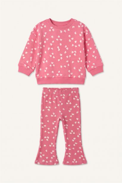2 piece Regular Fit Crew Neck Flower Set