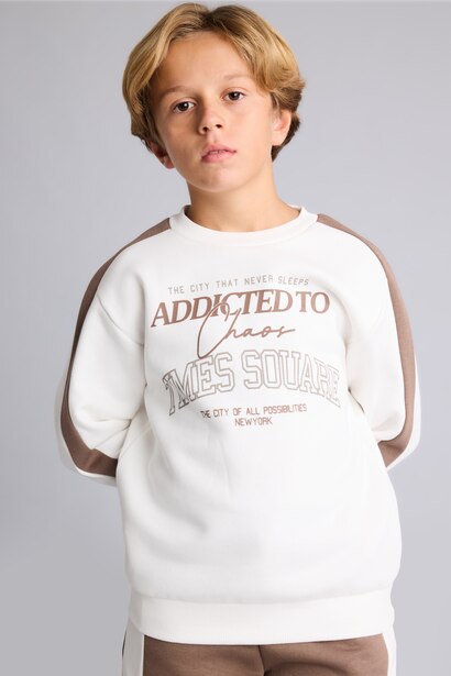 2 piece Oversize Fit Crew Neck Slogan Set