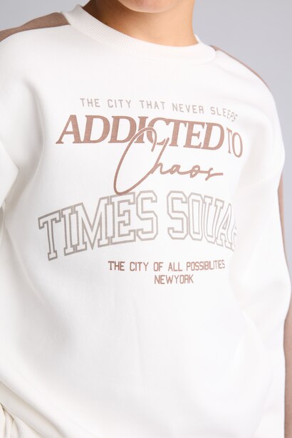 2 piece Oversize Fit Crew Neck Slogan Set