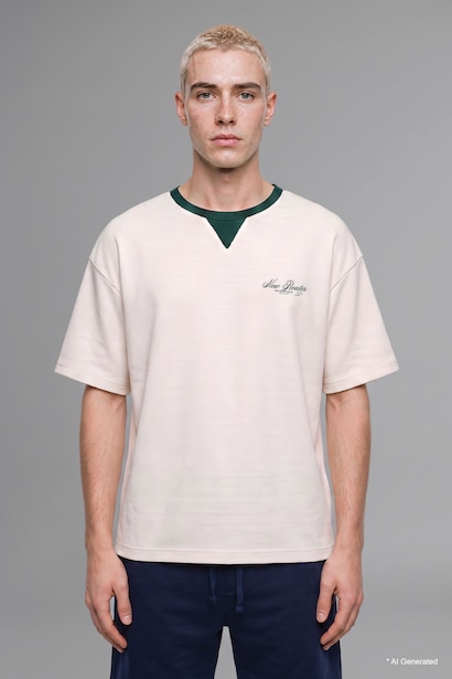 100% Cotton Boxy Fit Green Short Sleeve Crew Neck T-Shirt