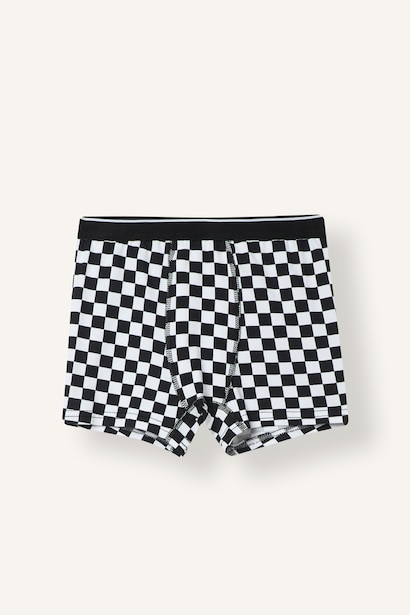 Boy Checkerboard Elastic Waist 3 Piece Boxers