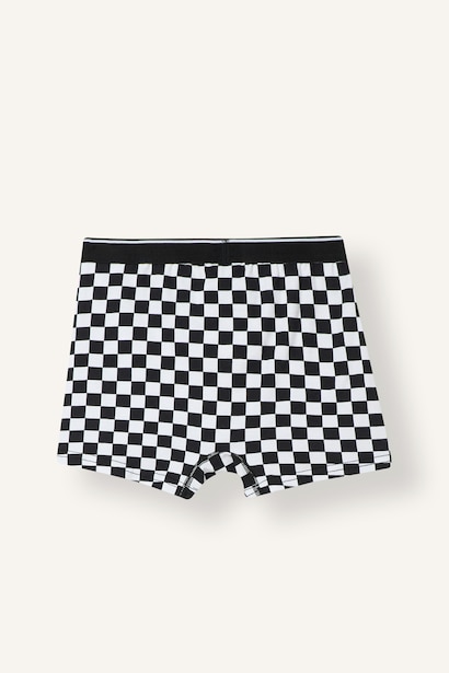 Boy Checkerboard Elastic Waist 3 Piece Boxers