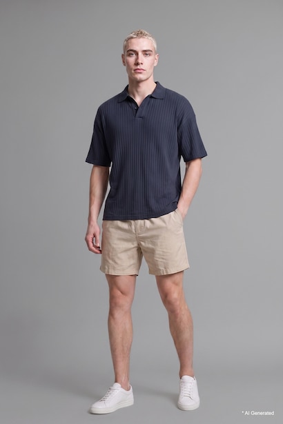 100% Cotton Relax Fit Elastic Waist Shorts