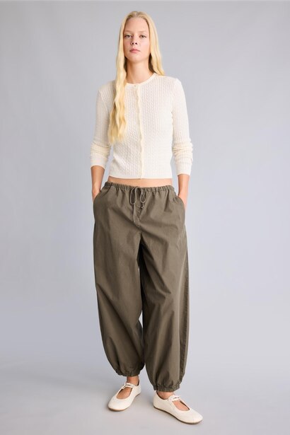 %100 Pamuk Balloon Fit Poplin Pantolon