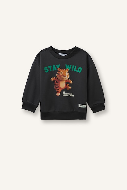 Oversize Fit Animal Print Sweatshirt