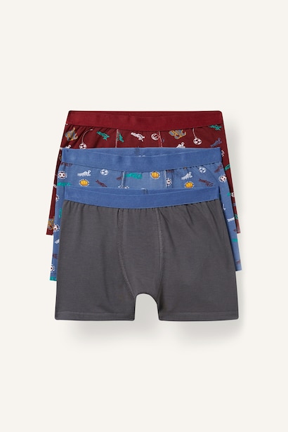 Baskılı 3'lü Boxer Erkek Çocuk
