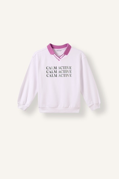 Relax Fit Baskılı Sweatshirt Kız Çocuk
