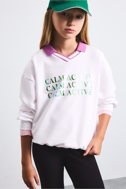 Girl Relax Fit Printed Sweatshirt
