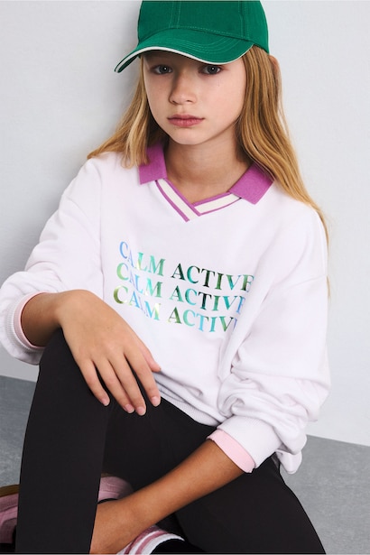 Girl Relax Fit Printed Sweatshirt